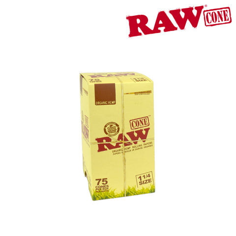 RAW ORGANIC PRE-ROLLED CONE 1¼ – 75/PACK - Tha Bong Shop 
