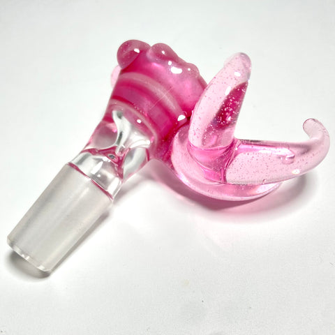 Gibsons Glassworks 14mm  Pink Bowl With Pink Horns - Tha Bong Shop 