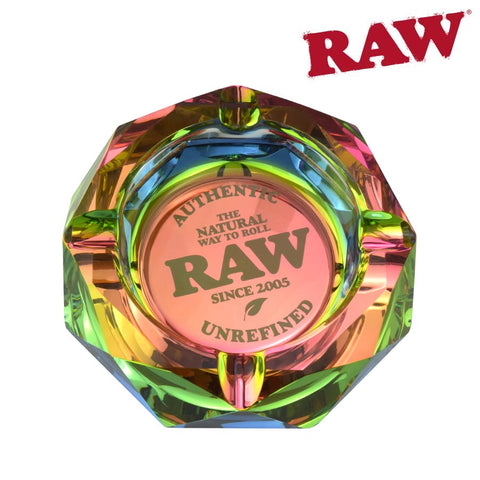 RAW RAINBOW GLASS ASHTRAY - Tha Bong Shop 