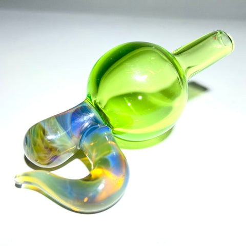 Uplifted Glass Green Bubble Cap Carb Cap With Handle