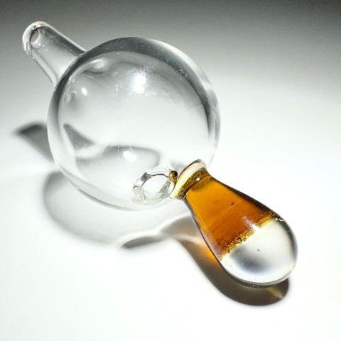 Uplifted Glass Clear Bubble Cap Amber Accent Carb Cap - Tha Bong Shop 