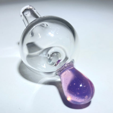 Uplifted Glass Clear Bubble Cap Purple Accent Carb Cap - Tha Bong Shop 