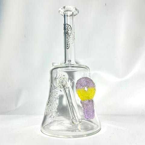 Niko BH Glass 10mm Bangerhanger Purple Yellow Sourkey Mini Tube - Tha Bong Shop 