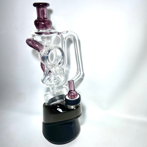 Mimzy Custom PuffCo Peak Purple  Hydra Recycler And Bubble Cap  Attachment Set Set