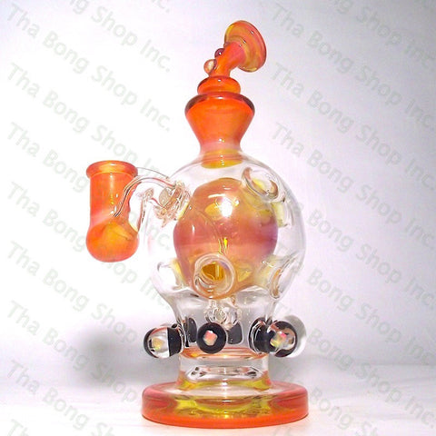 Urban Glass Orange 14mm Exosphere With Opal Marbles And Dichroic Signature - Tha Bong Shop 