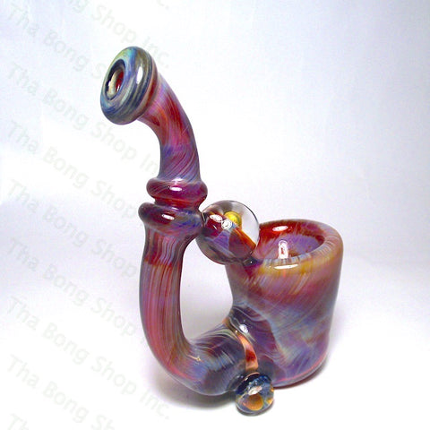 Blazed Glass X Lil Gremlins Glass Collab Amber Purple Sherlock Dry Pipe - Tha Bong Shop 