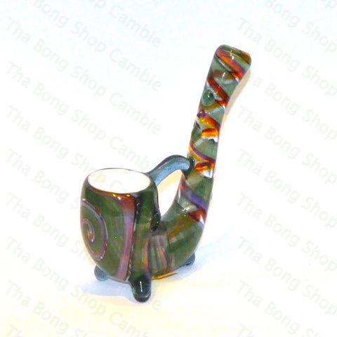 Gibson Glassworks Green and Amber Purple, White Bowl Giblock - Tha Bong Shop