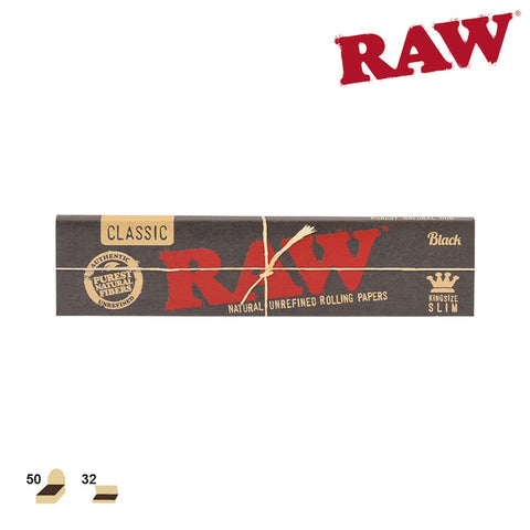 RAW Black King Size Slim - Tha Bong Shop 