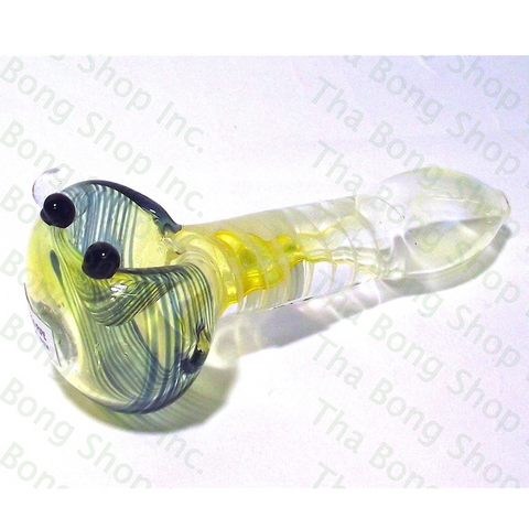 Fumed Blue Spiral Pipe With 2 dots 