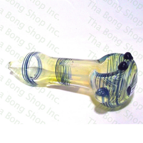  Fumed Blue Pipe With 2 dots - Tha Bong Shop 