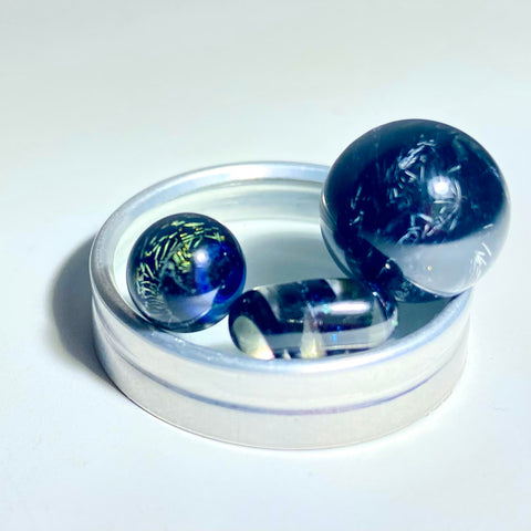 Ryan Lil Gremlins Glass Shack  Dichroic UV Reactive Terp Slurper Marble Set - Tha Bong Shop 