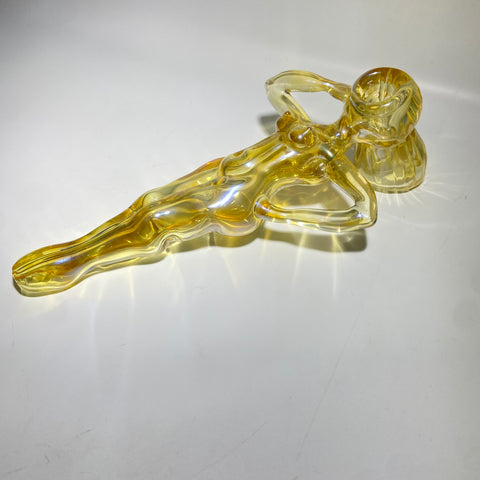 Leash Glass Lady Figure Fumed Hammer Bubbler - Tha Bong Shop 