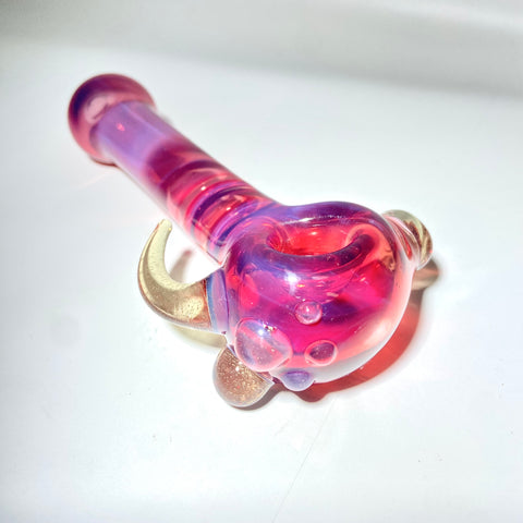 Gibson Glass Pink Spoon Pipe With Horns - Tha Bong Shop 