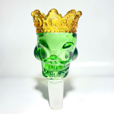 14mm Green Kings Skull Bowl - Tha Bong Shop 