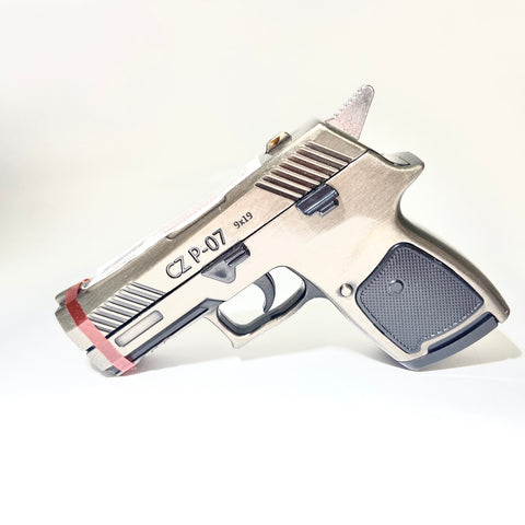 Triple Flame Handgun Pistol Gunmetal Jet Torch Lighter - Tha Bong Shop 