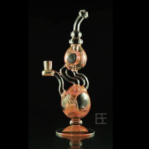 B.E. Glassworks Gold And Silver Fumed 10mm Short Path Recycler - Tha Bong Shop 