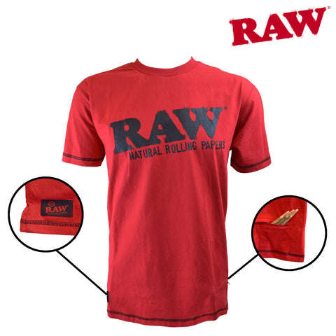 RAW SHIRT WITH POCKET – RED - Tha Bong Shop 