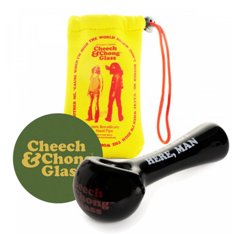 CHEECH & CHONG® GLASS 4.5" Dave's Not Here, Man Hand Pipe - Tha Bong Shop 