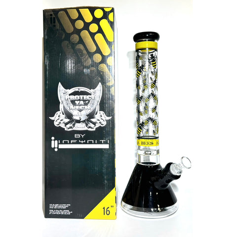 LIMITED EDITION 16.5” WU TANG CLAN KILLA BEES BEAKER BONG - Tha Bong Shop 