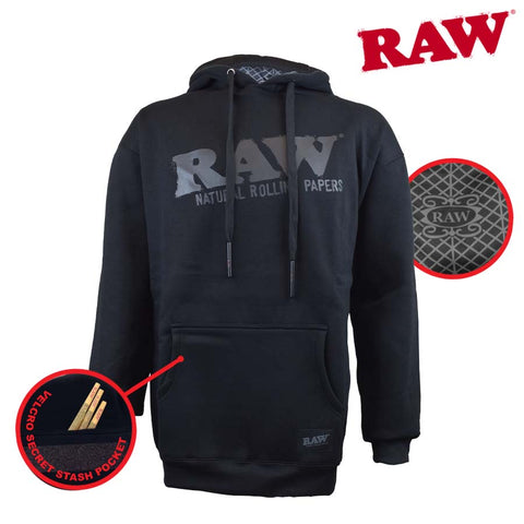 RPxRAW BLACK PULLOVER HOODIE - Tha Bong Shop 