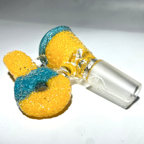 Niko BH Glass Orange Turquoise  14mm Sourkey Bowl - Tha Bong Shop 