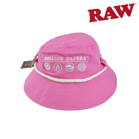 ROLLING PAPERS X RAW SMOKERMAN’S HAT – PINK - Tha Bong Shop 