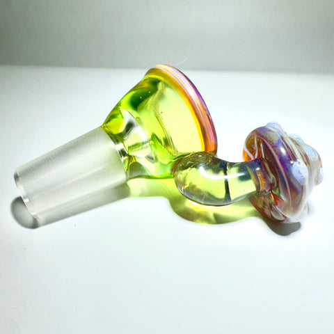 Uplifted Glass 14mm Greens Bowl With Purple Shroom Handle - Tha Bong Shop 