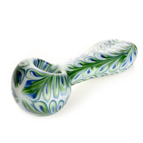 RED EYE GLASS® 4.5" Frosted Paisley Spoon Hand Pipe - Tha Bong Shop 