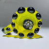 Uplifted Glass 18mm Black N Yellow 4 Hole Built In Screen Bowl - Tha Bong Shop 