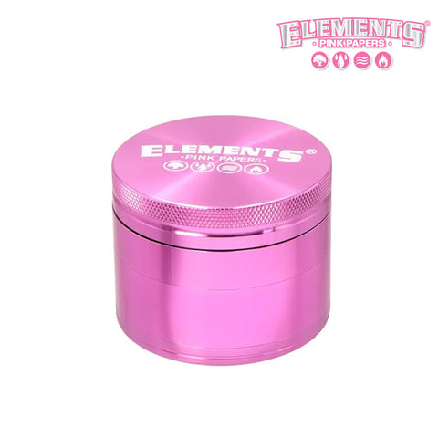 ELEMENTS PINK 4 PIECE ALUMINUM GRINDER - Tha Bong Shop 