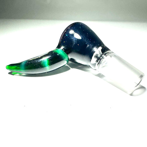 Uplifted Glass 14mm Crushed Opal Exp Green Large  Bowl With Handle - Tha Bong Shop 