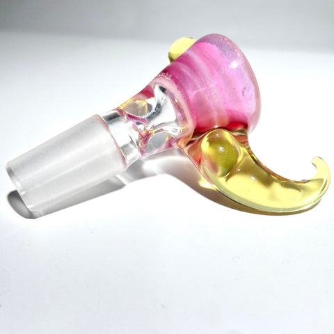 Gibsons Glassworks 14mm  Pink Bowl With CFL Reactive Horns - Tha Bong Shop 