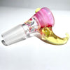 Gibsons Glassworks 14mm  Pink Bowl With CFL Reactive Horns - Tha Bong Shop 