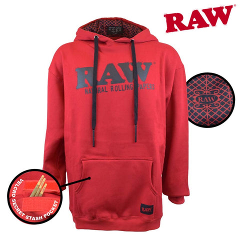 RPxRAW RED PULLOVER HOODIE - Tha Bong Shop 