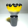 Uplifted Glass 18mm Black N Yellow Crowned Bowl - Tha Bong Shop 