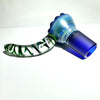 Uplifted Glass 18mm Space Fumed Bowl With EXP green + White Spiral Horn - Tha Bong Shop 