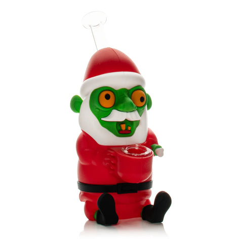 LIT® SILICONE  6.5" Zombie Santa Water Pipe - Tha Bong Shop 