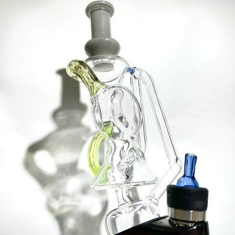 Mimzy Custom PuffCo Peak Hydra Recycler   Attachment With Matching Bubble Cap - Tha Bong Shop 