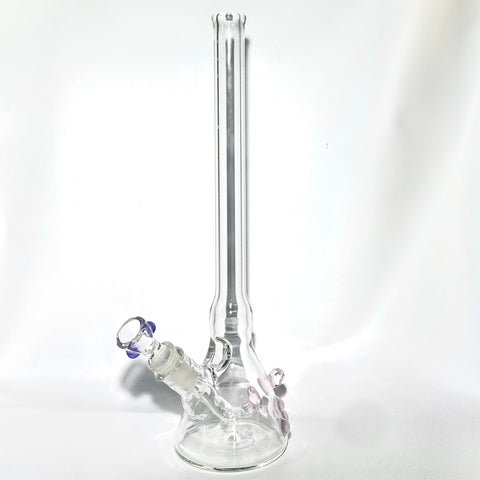 Shine Glassworks Mini Beaker With Opal Marble And Purple  Accents - Tha Bong Shop 