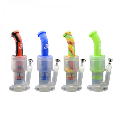 LIT Silicone 12" Clear Base Water Pipe