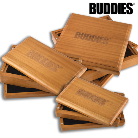 BUDDIES Stained Pine Wood Magnetic Sifter Box