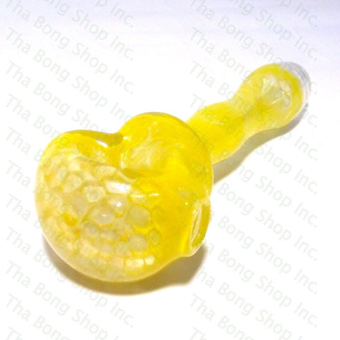 Still Nothin Glass Cadmium Yellow Frit pipe With Fumed Honeycomb - Tha Bong Shop 