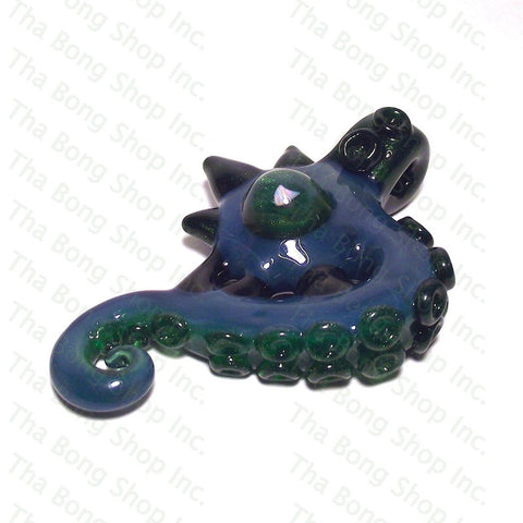 Lerma Glass Blue Green Tentacle Pendant With Opal -Tha Bong Shop 