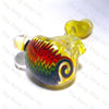 Browski Glass Silver Fumed Rainbow Wigwag Pipe - Tha Bong Shop 