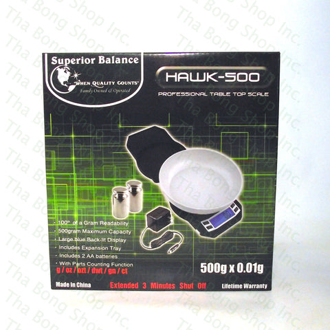Superior Balance Hawk 500 500g X 0.01g Scale - Tha Bong Shop 