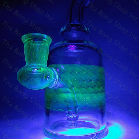 B.E. Glassworks UV Reactive Gold And Silver Fumed 10mm Bangerhanger Minitube - Tha Bong Shop 