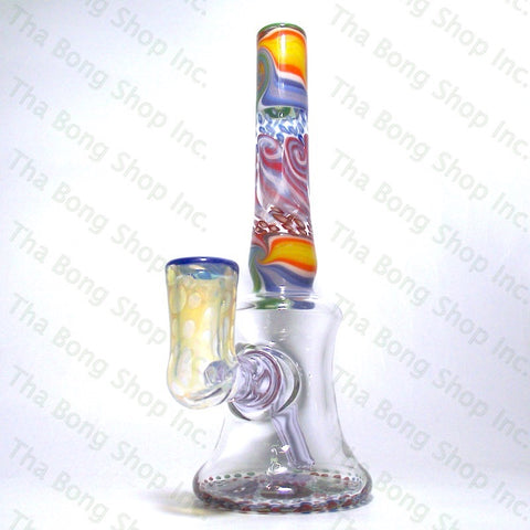 Gnosy Glass Rainbow Linework Reef Base Bangerhanger #Gfitting Mini Milker - Tha Bong Shop 