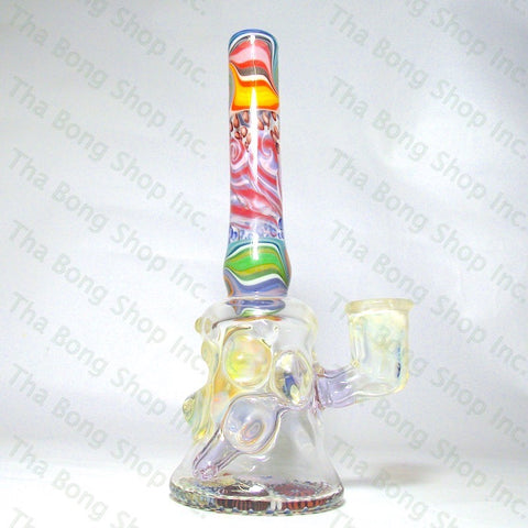 Gnosy Glass Rainbow Linework Reef Base fumed Can Bangerhanger #Gfitting Mini Milker - Tha Bong Shop 