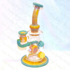 Phatt Ass Glass Green and Orange 14mm Hover Perc - Tha Bong Shop