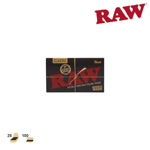 RAW Black Single Wide Double Window Pack - Tha Bong Shop 